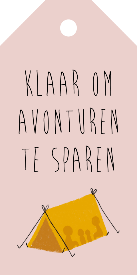 Doopsuiker label gedichtje tent | 18 stuks